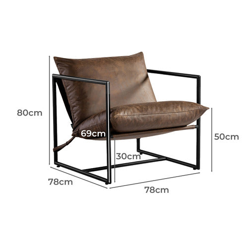 STUDIO HOME EITHAN FAUX LEATHER SLING ACCENT CHAIR