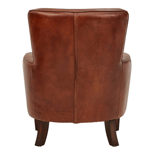 CHARTWELL HOME COLBERT AGED COWHIDE LEATHER ARMCHAIR
