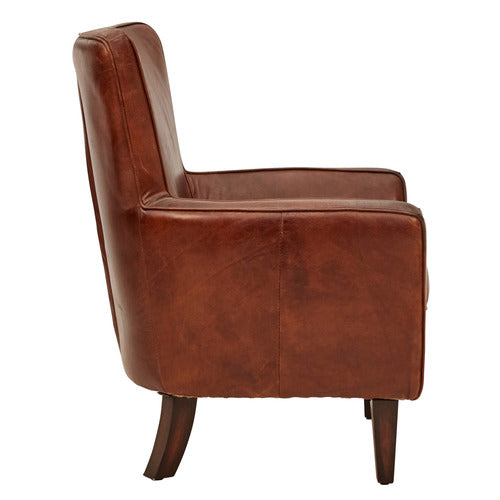CHARTWELL HOME COLBERT AGED COWHIDE LEATHER ARMCHAIR