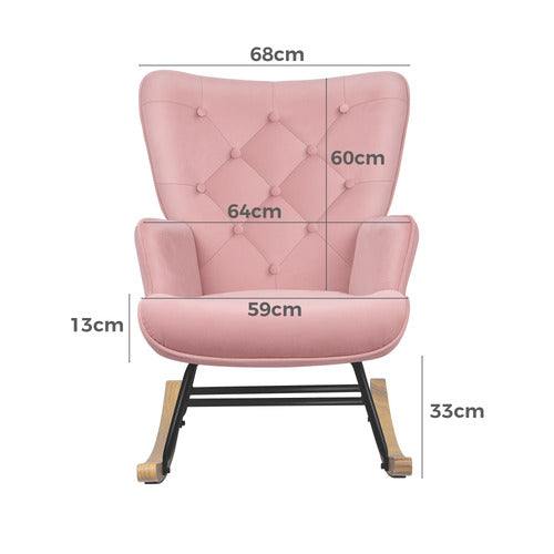 HOXTON ROOM COLLIN VELVET ROCKING CHAIR