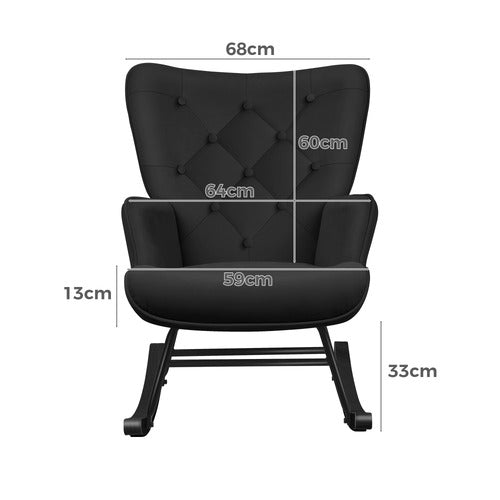 HOXTON ROOM COLLIN VELVET ROCKING CHAIR
