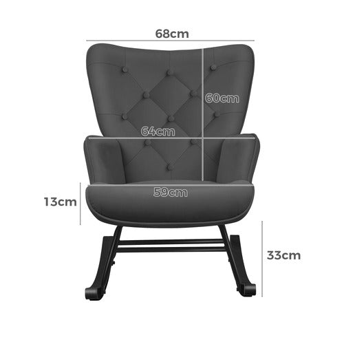 HOXTON ROOM COLLIN VELVET ROCKING CHAIR