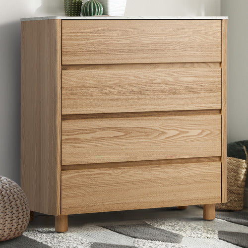 LIVING FUSION CONEY FAUX MARBLE 4 DRAWER CHEST