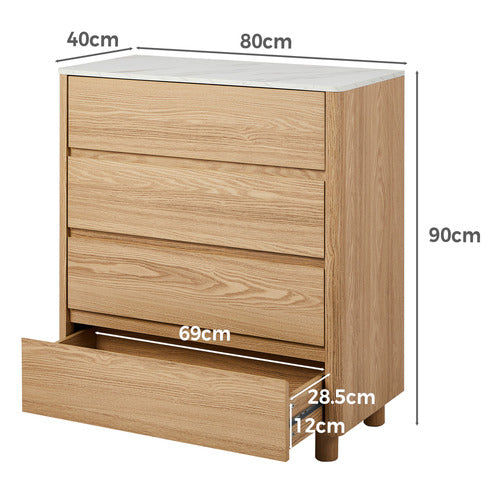LIVING FUSION CONEY FAUX MARBLE 4 DRAWER CHEST