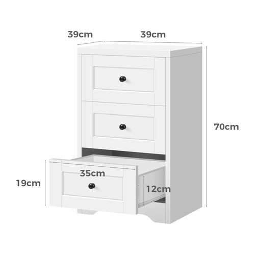 HOXTON ROOM CONSTANCE 3 DRAWER BEDSIDE TABLE