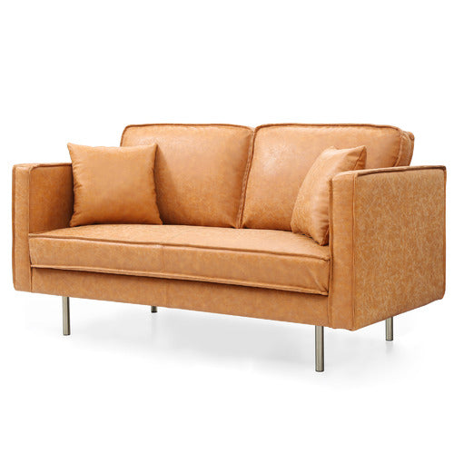 MIKASA FURNITURE COOGEE 2 SEATER FAUX LEATHER SOFA