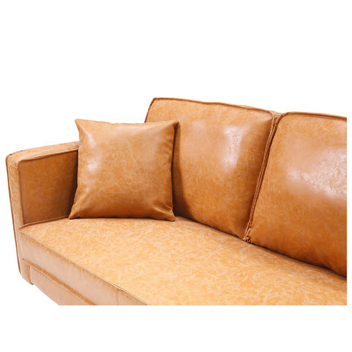 MIKASA FURNITURE COOGEE 3 SEATER FAUX LEATHER SOFA