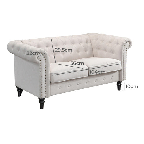 BY DESIGNS CORNELIA CHESTERFIELD 2 SEATER SOFA