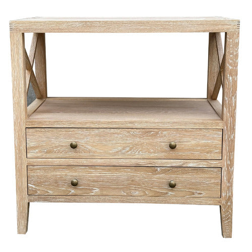 HAMILTON FURNITURE CORWIN OAK WOOD BEDSIDE TABLE