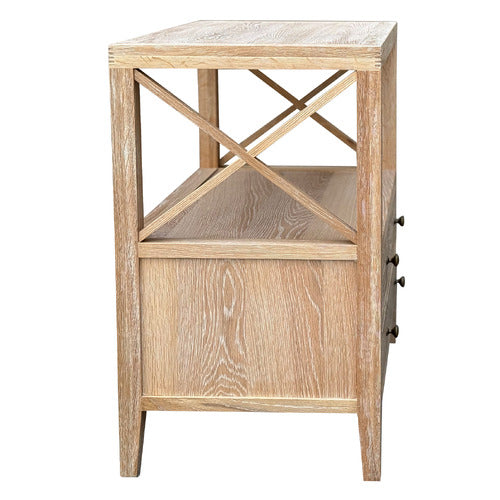 HAMILTON FURNITURE CORWIN OAK WOOD BEDSIDE TABLE