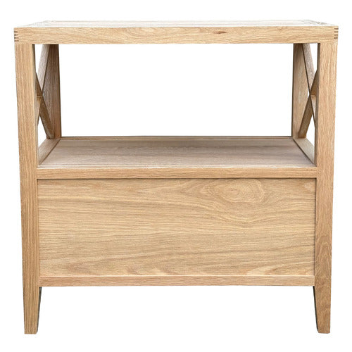 HAMILTON FURNITURE CORWIN OAK WOOD BEDSIDE TABLE