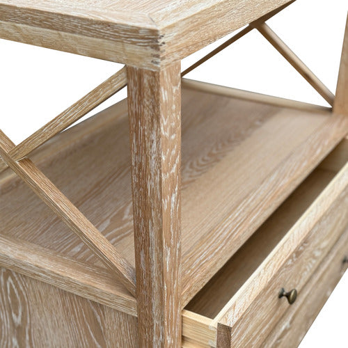 HAMILTON FURNITURE CORWIN OAK WOOD BEDSIDE TABLE
