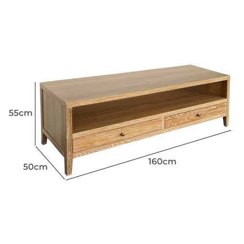 HAMILTON FURNITURE CORWIN OAK WOOD TV UNIT