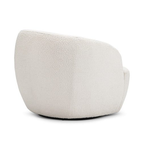 CONTINENTAL DESIGNS CREAM CUDDLE SWIVEL BOUCLE ARMCHAIR