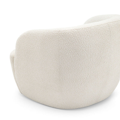 CONTINENTAL DESIGNS CREAM CUDDLE SWIVEL BOUCLE ARMCHAIR
