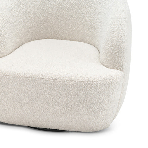 CONTINENTAL DESIGNS CREAM CUDDLE SWIVEL BOUCLE ARMCHAIR