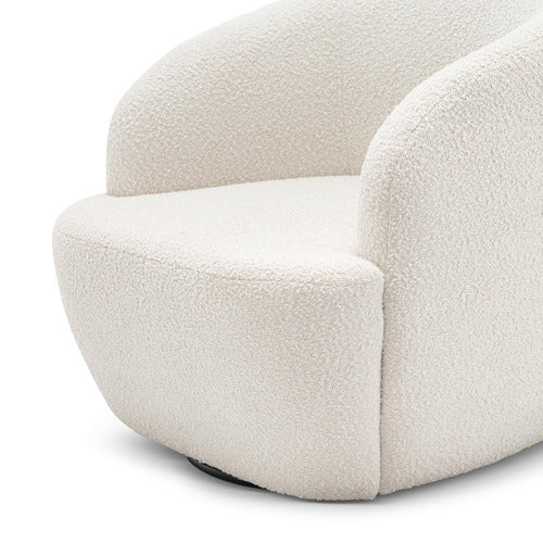 CONTINENTAL DESIGNS CREAM CUDDLE SWIVEL BOUCLE ARMCHAIR