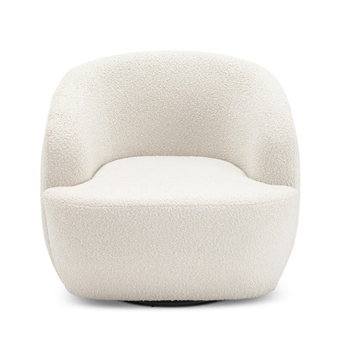CONTINENTAL DESIGNS CREAM CUDDLE SWIVEL BOUCLE ARMCHAIR