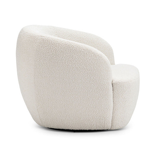 CONTINENTAL DESIGNS CREAM CUDDLE SWIVEL BOUCLE ARMCHAIR