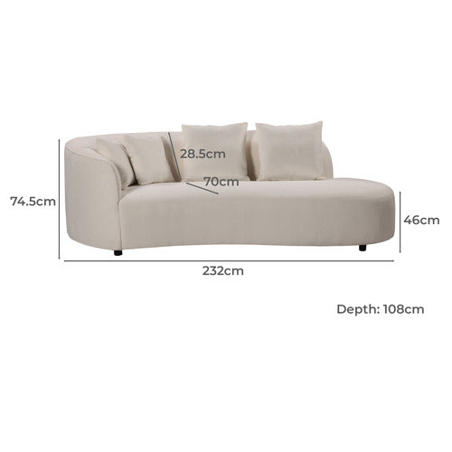 BY DESIGNS CREAM HUCK 3 SEATER SOFA