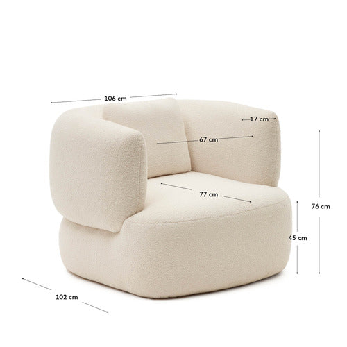 LINEA FURNITURE CREAM PENELOPE BOUCLE ARMCHAIR