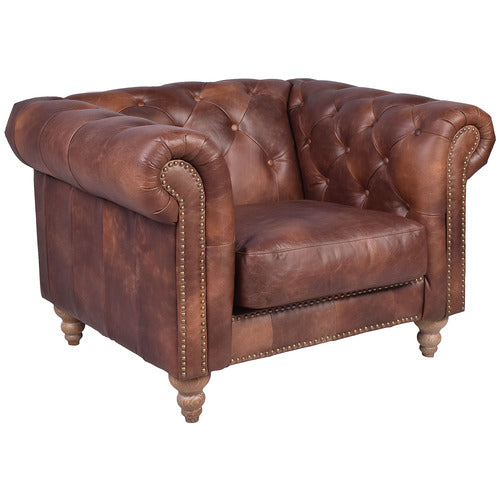 CHARTWELL HOME CRONUS CHESTERFIELD LEATHER ARMCHAIR
