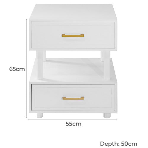 NORDIC STREET CROSSAN PINE WOOD BEDSIDE TABLE