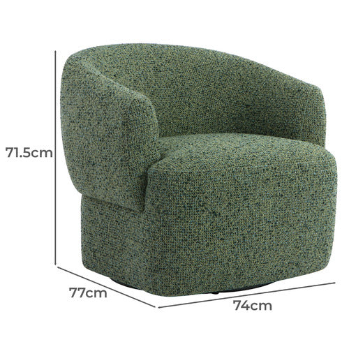 CUDDLE UPHOLSTERED SWIVEL ARMCHAIR