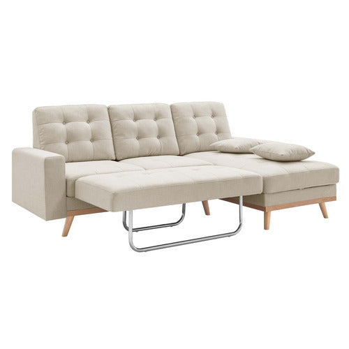 CORE LIVING CURTIS 3 SEATER DOUBLE SOFA BED WITH CHAISE