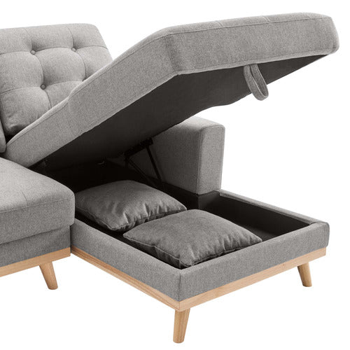 CORE LIVING CURTIS 3 SEATER DOUBLE SOFA BED WITH CHAISE