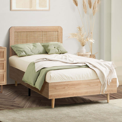 LIVING FUSION DAHLIA RUBBERWOOD BED FRAME