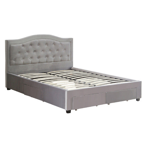SOUTHERN STYLERS DAIYU VELVET QUEEN BED WITH DRAWERS