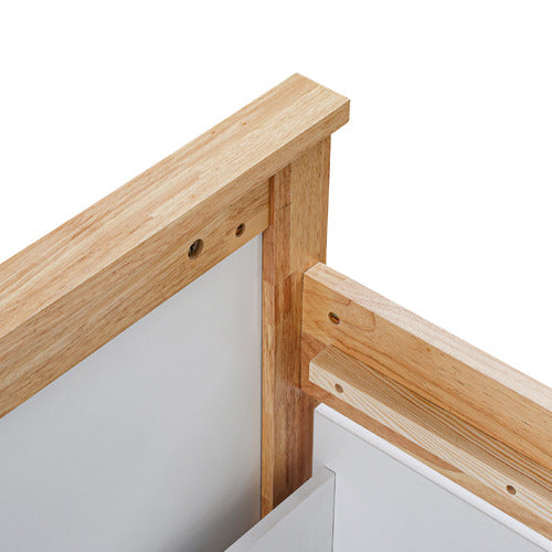 EXPERT HOMEWARES DANA RUBBERWOOD BED FRAME WITH DRAWERS