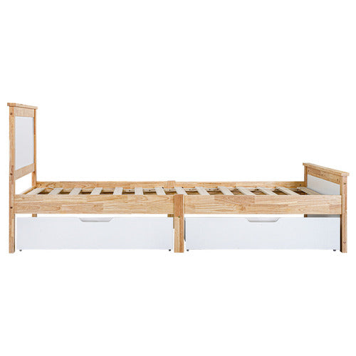 EXPERT HOMEWARES DANA RUBBERWOOD BED FRAME WITH DRAWERS