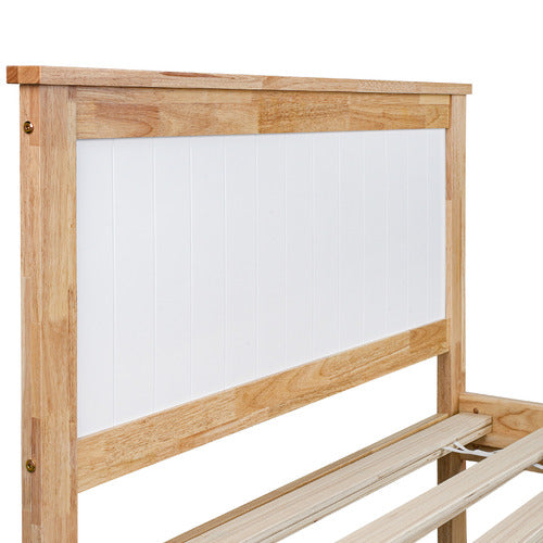 EXPERT HOMEWARES DANA RUBBERWOOD BED FRAME WITH DRAWERS