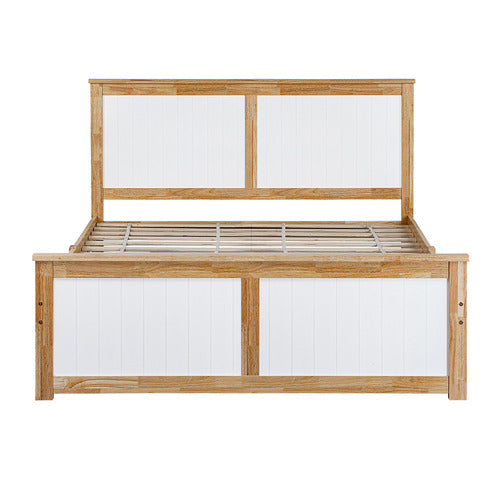 EXPERT HOMEWARES DANA RUBBERWOOD BED FRAME WITH DRAWERS