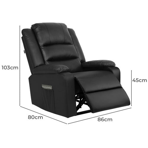 LIVING FUSION DANE FAUX LEATHER RECLINER ARMCHAIR
