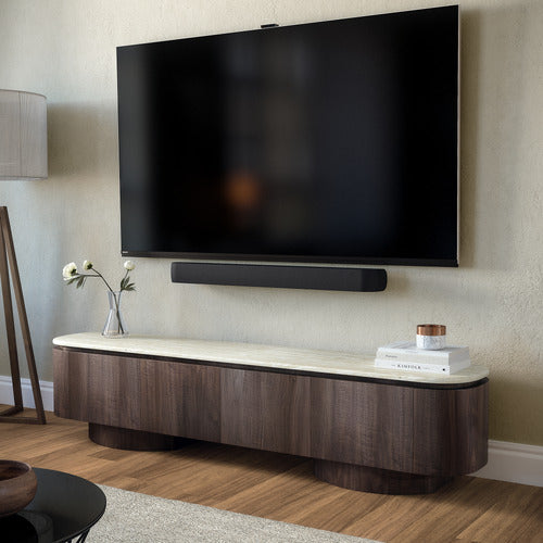CORNER OFFICE DANIELS TRAVERTINE LOWLINE TV UNIT