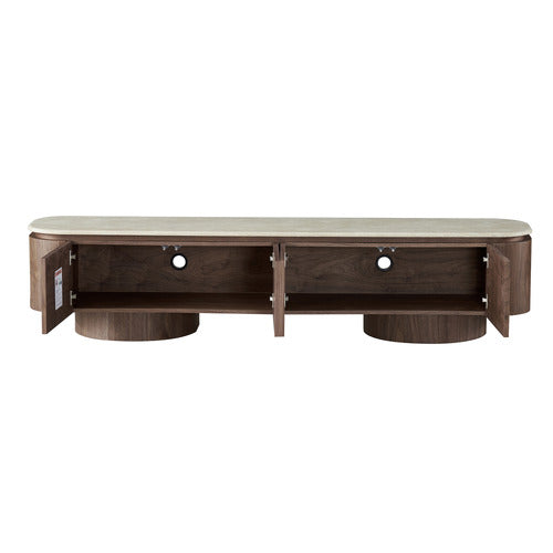 CORNER OFFICE DANIELS TRAVERTINE LOWLINE TV UNIT