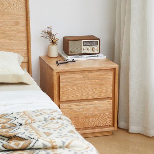 MODERN COLLECTIVE DANNIE AMERICAN OAK WOOD BEDSIDE TABLE