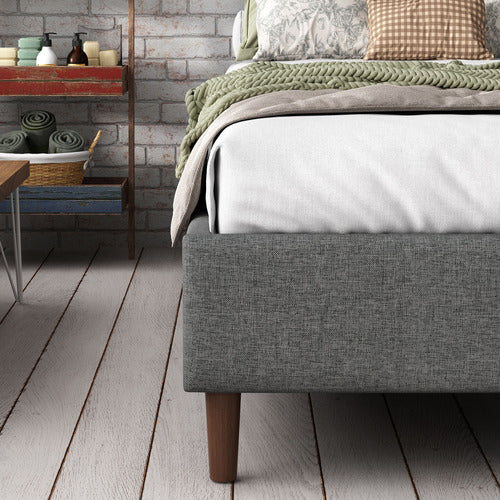 EVER DREAMING LIVING DARK GREY KINSLEY BED BASE
