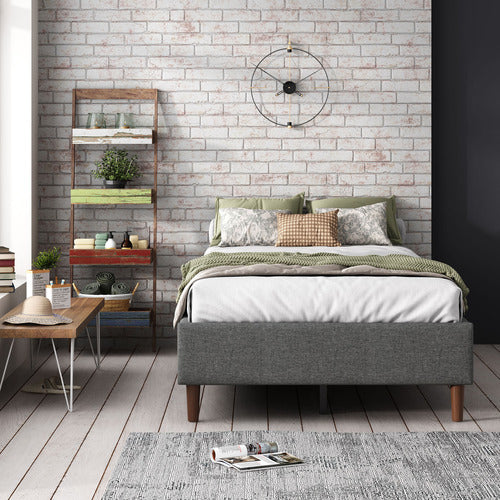 EVER DREAMING LIVING DARK GREY KINSLEY BED BASE
