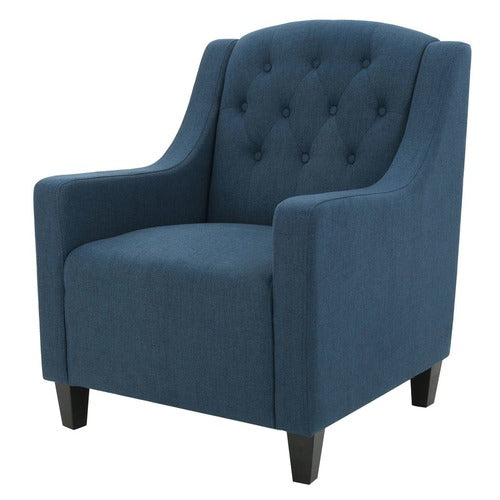 FURNITURE MARKET DARK BLUE CANBERRA FABRIC ARMCHAIR