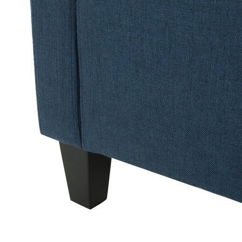 FURNITURE MARKET DARK BLUE CANBERRA FABRIC ARMCHAIR