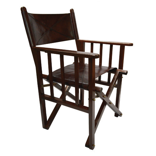 KUNDRA DARK BROWN BUFFALO LEATHER DIRECTOR'S CHAIR
