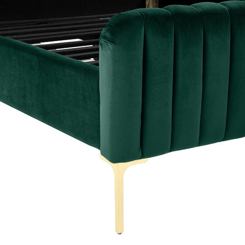 DARK GREEN EMILY VELVET BED