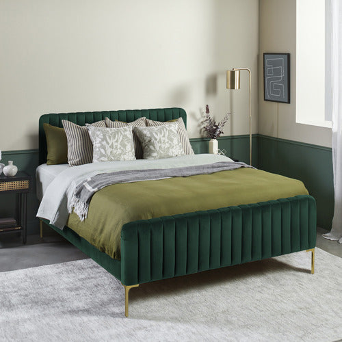 DARK GREEN EMILY VELVET BED