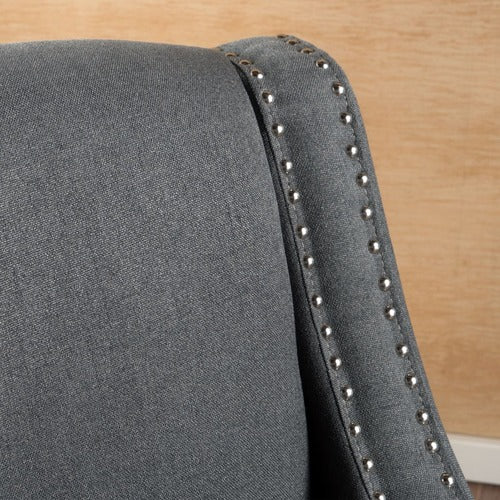 FURNITURE MARKET DARK GREY DAVENPORT FABRIC ARMCHAIR