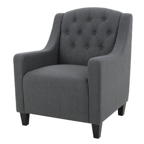 FURNITURE MARKET DARK GREY LAKEWOOD FABRIC ARMCHAIR