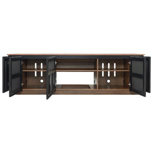 MONUMENT FURNITURE DARK OAK & BLACK HOLLYWOOD TV CABINET